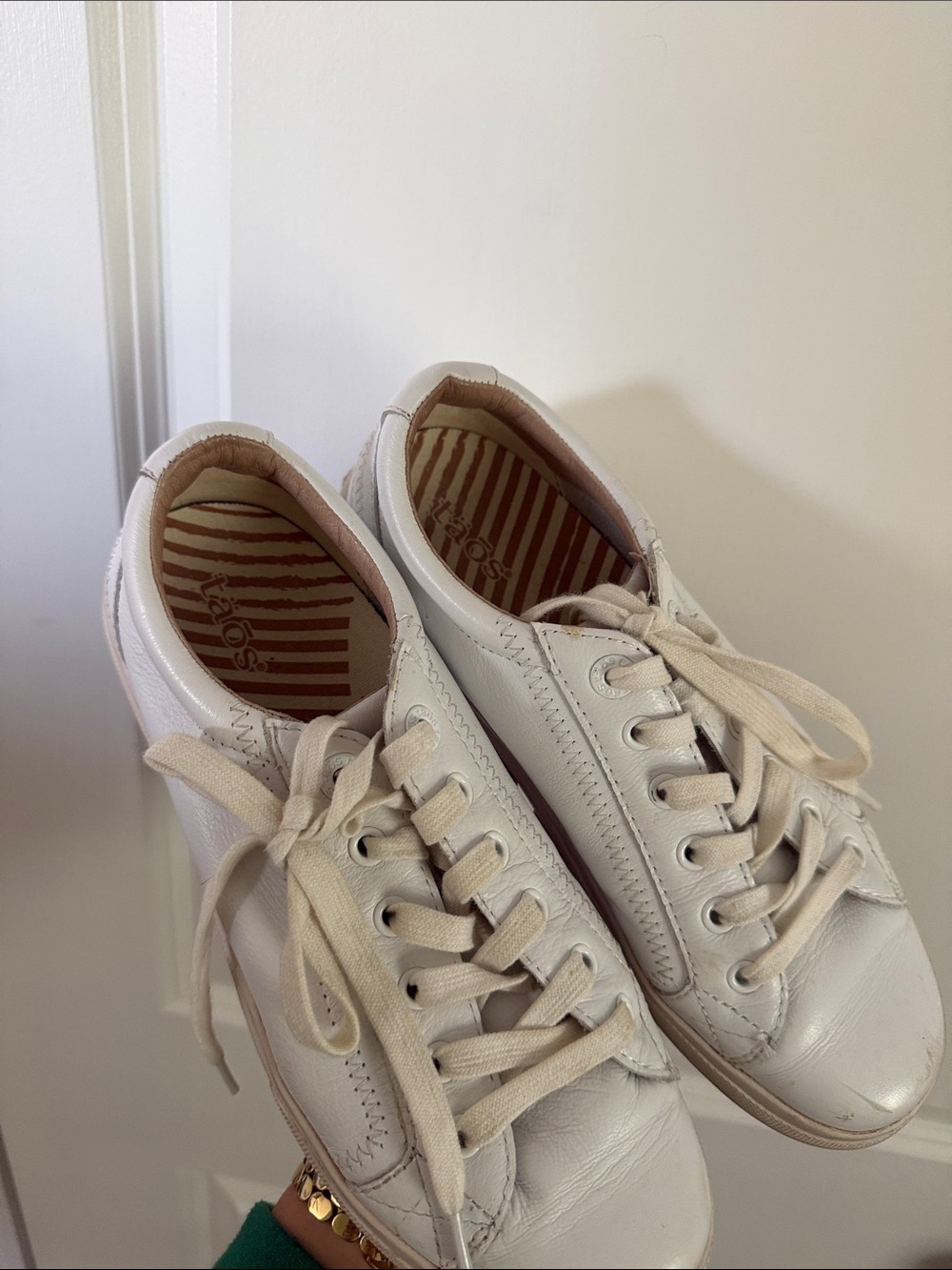 Taos Footwear Plim Soul Lux Leather Sneakers White 8.5 - Picture 9 of 13
